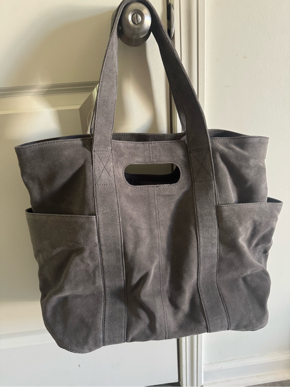 Free People Charcoal Suede Tote